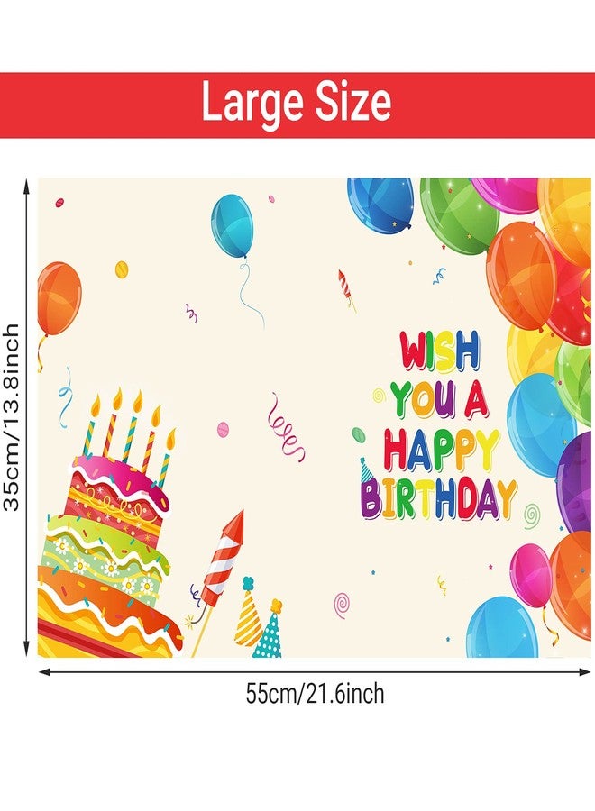 Nezyo Large Happy Birthday Greeting Card Colorful Giant Greeting Card, 21.6 x 13.8 Inch Birthday Rainbow Balloons Cake Message for Kids Men Women,no Envelope - Image 3